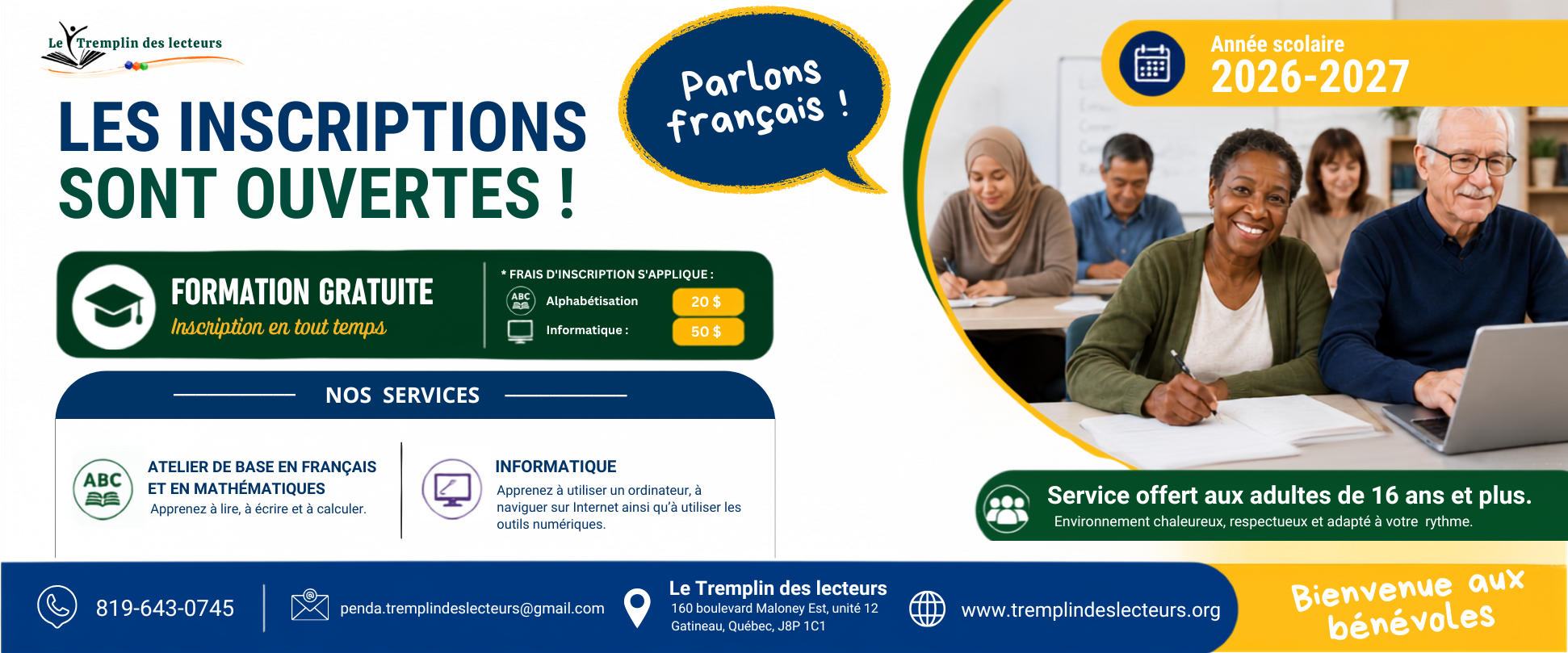Ouverture des inscriptions